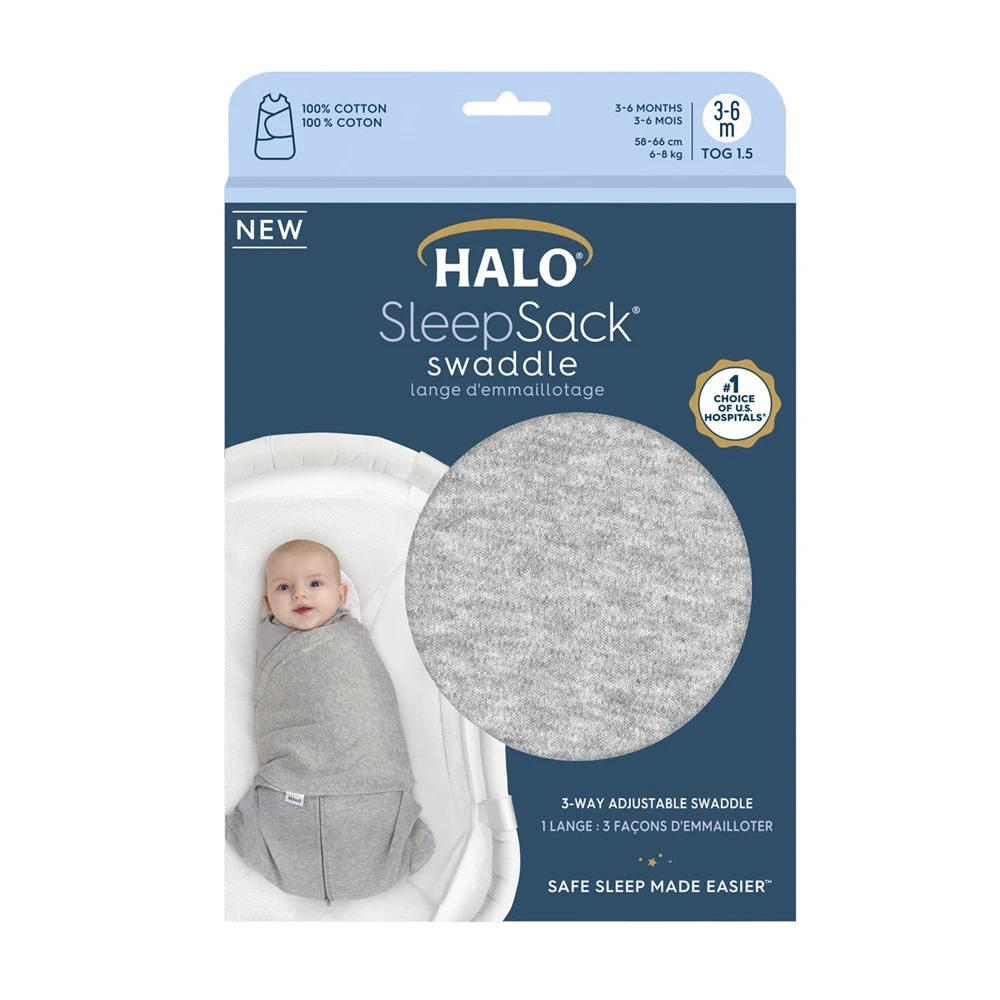 Halo Gigoteuse D'emmaillotage été Sleepsack 0-3 Mois Heather Grey 3 Halo Gigoteuse D'emmaillotage été Sleepsack 0-3 Mois Heather Grey – Image 3