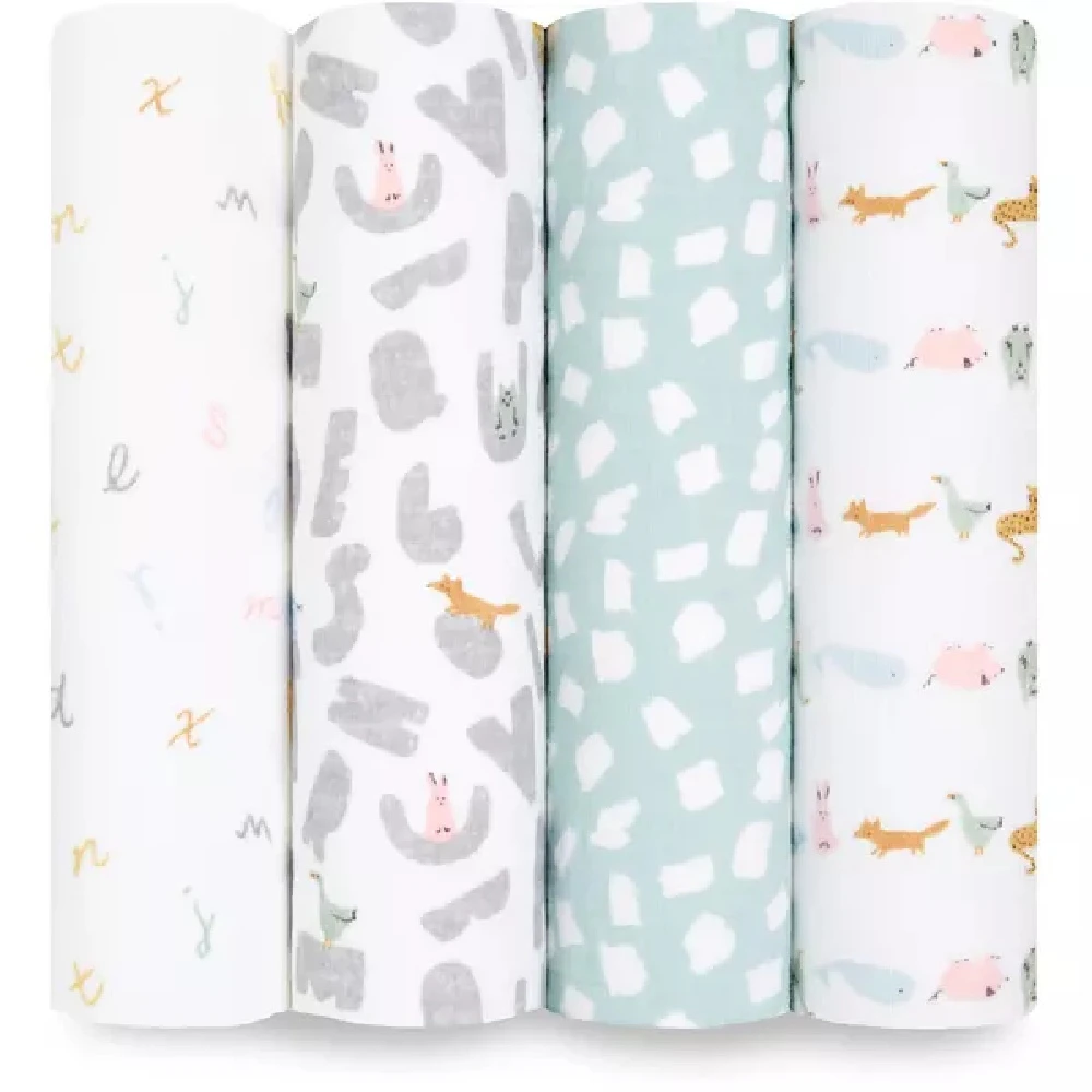 Lot De 4 Maxi-langes Alphabet Et Animaux 1 Lot De 4 Maxi-langes Alphabet Et Animaux