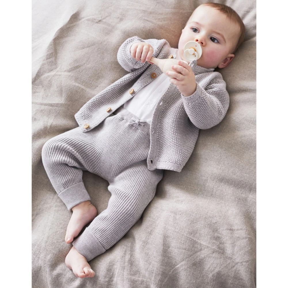 Legging Maille Gris Chiné 9 Mois 2 Legging Maille Gris Chiné 9 Mois – Image 2