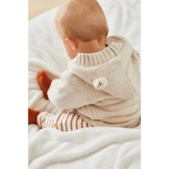 Mantelet En Tricot Beige 9 Mois -Allobébé am023107527 3