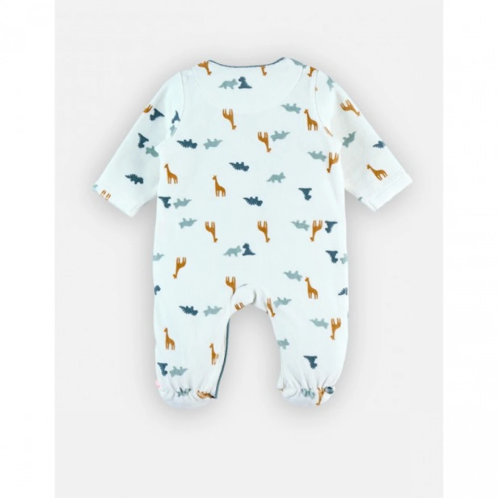 Pyjama Bébé En Velours Dinosaure - 0 Mois 2 Pyjama Bébé En Velours Dinosaure - 0 Mois – Image 2