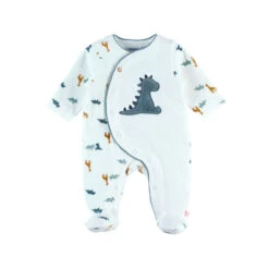 Pyjama Bébé En Velours Dinosaure - 1 Mois