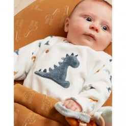 Pyjama Bébé En Velours Dinosaure - 1 Mois -Allobébé am023109797 2