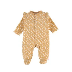 Pyjama 1 Pièce Fleuri En Jersey Moutarde 3 Mois