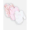 Lot De 3 Body Croisés Blanc/rose/imprimé Fleuris Naissance
