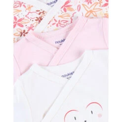 Lot De 3 Body Croisés Blanc/rose/imprimé Fleuris Naissance 6 Lot De 3 Body Croisés Blanc/rose/imprimé Fleuris Naissance -Allobébé am023112200 2