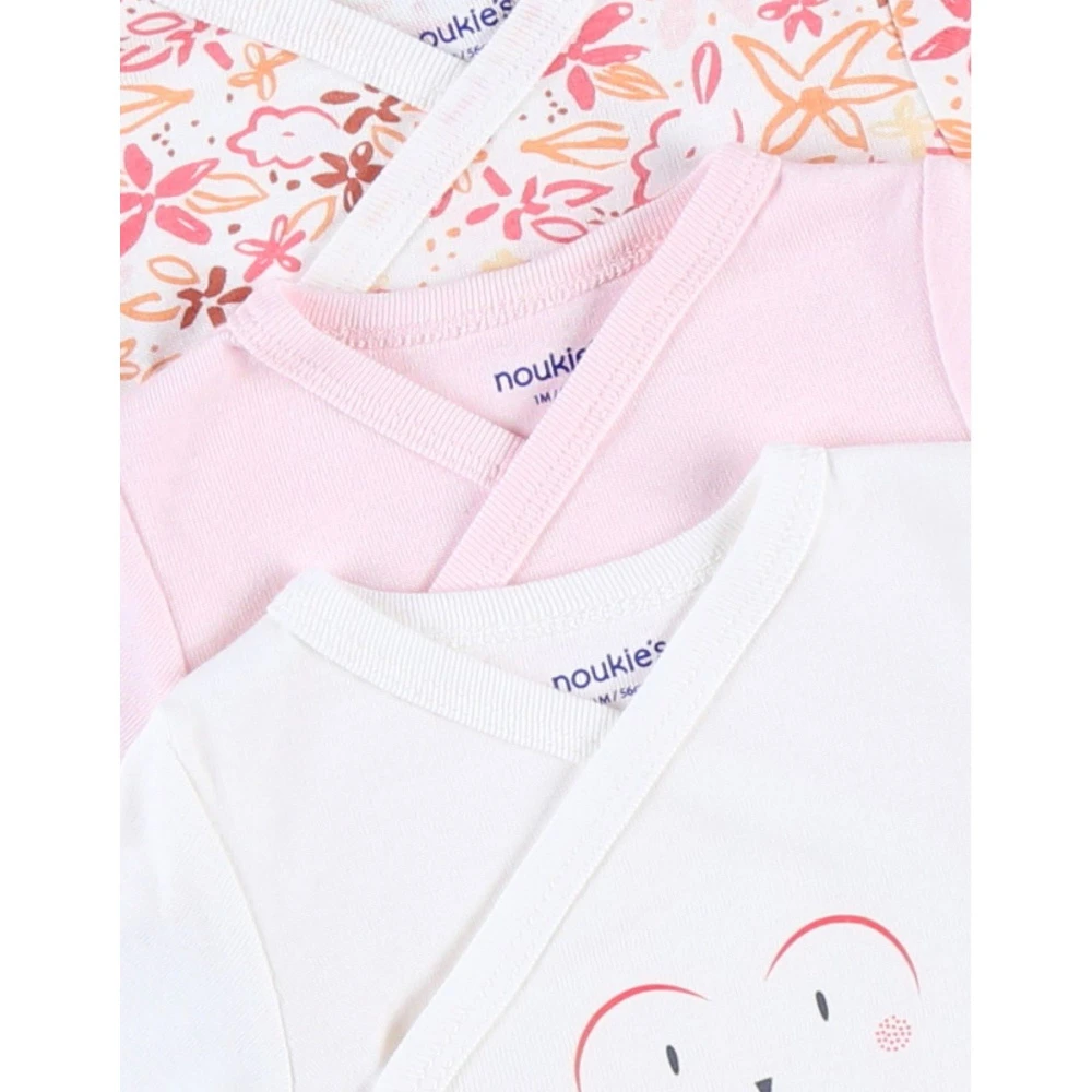 Lot De 3 Body Croisés Blanc/rose/imprimé Fleuris Naissance 3 Lot De 3 Body Croisés Blanc/rose/imprimé Fleuris Naissance – Image 3