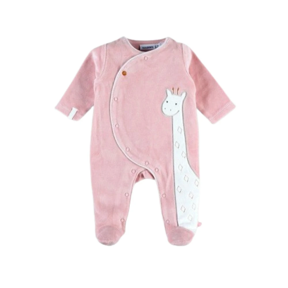 Pyjama Bébé Velours Girafe Rose 1 Mois 1 Pyjama Bébé Velours Girafe Rose 1 Mois