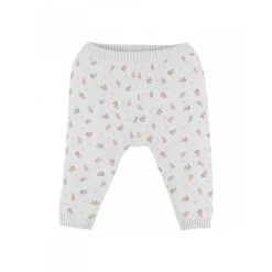 Legging Maille Beige Fleurs 12 Mois