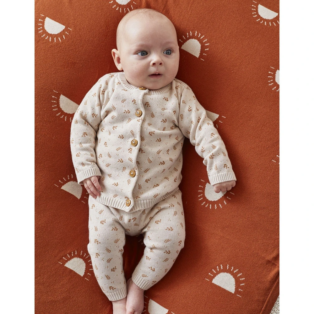 Legging Maille Beige Fleurs 12 Mois 3 Legging Maille Beige Fleurs 12 Mois – Image 3