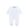 Pyjama Velours Rayé Blanc/beige 1 Mois