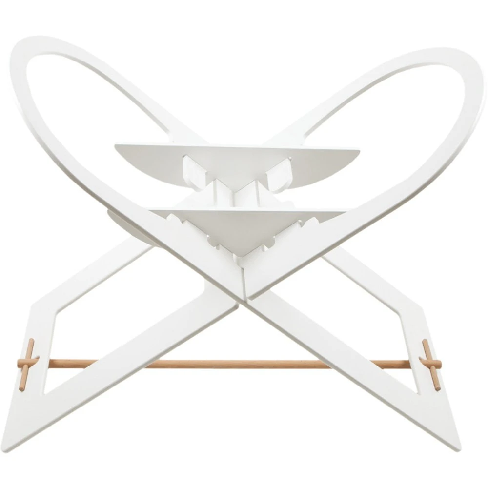 Support De Couffin Blanc Avec Barre De Support En Bois 1 Support De Couffin Blanc Avec Barre De Support En Bois