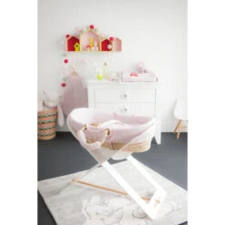 Support De Couffin Blanc Avec Barre De Support En Bois 10 Support De Couffin Blanc Avec Barre De Support En Bois -Allobébé am060009595 2