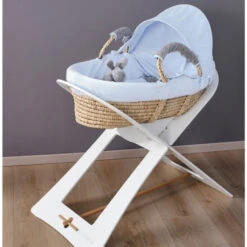 Support De Couffin Blanc Avec Barre De Support En Bois 11 Support De Couffin Blanc Avec Barre De Support En Bois -Allobébé am060009595 3