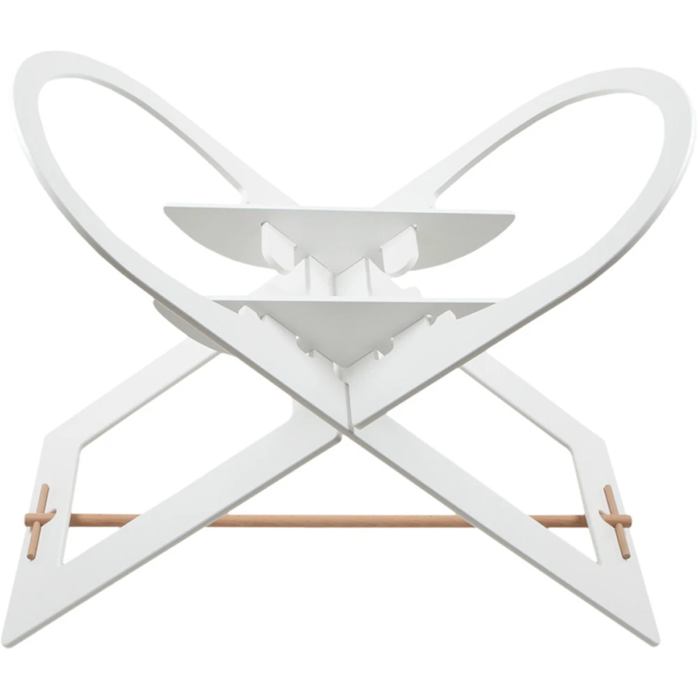 Support De Couffin Blanc Avec Barre De Support En Bois 8 Support De Couffin Blanc Avec Barre De Support En Bois – Image 8