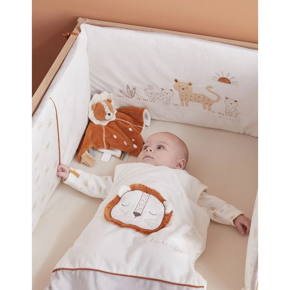 Tour De Lit Babou En Veloudoux écru/gris Clair 2 Tour De Lit Babou En Veloudoux écru/gris Clair – Image 2