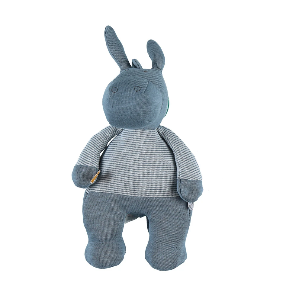 Peluche Coton Bio Paco Bleu 25 Cm 2 Peluche Coton Bio Paco Bleu 25 Cm – Image 2