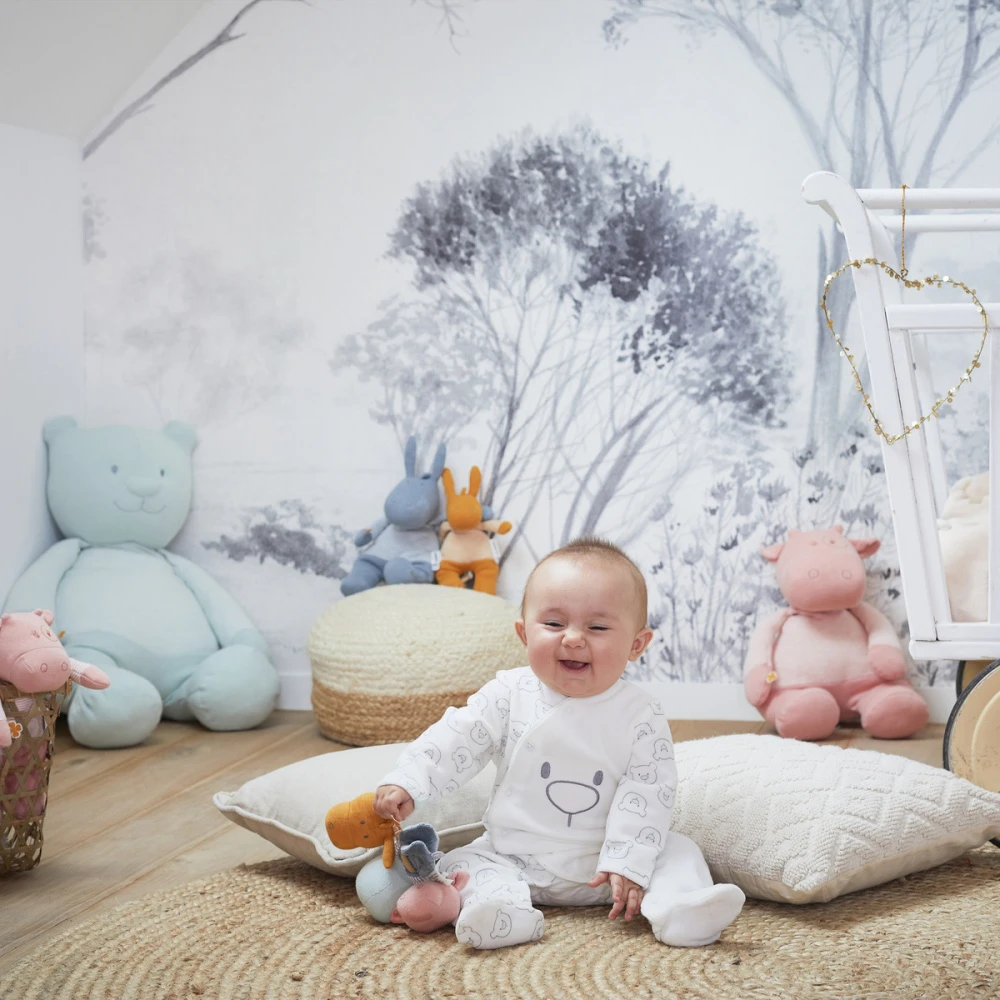 Peluche Coton Bio Paco Bleu 25 Cm 4 Peluche Coton Bio Paco Bleu 25 Cm – Image 4