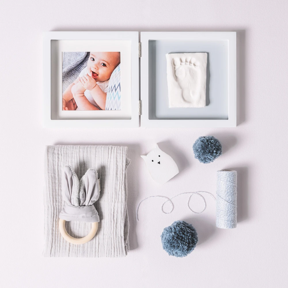 Cadre Empreinte Bébé 2 Volets My Baby Style Gris 3 Cadre Empreinte Bébé 2 Volets My Baby Style Gris – Image 3