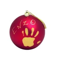 Boule De Noël Empreinte Rouge