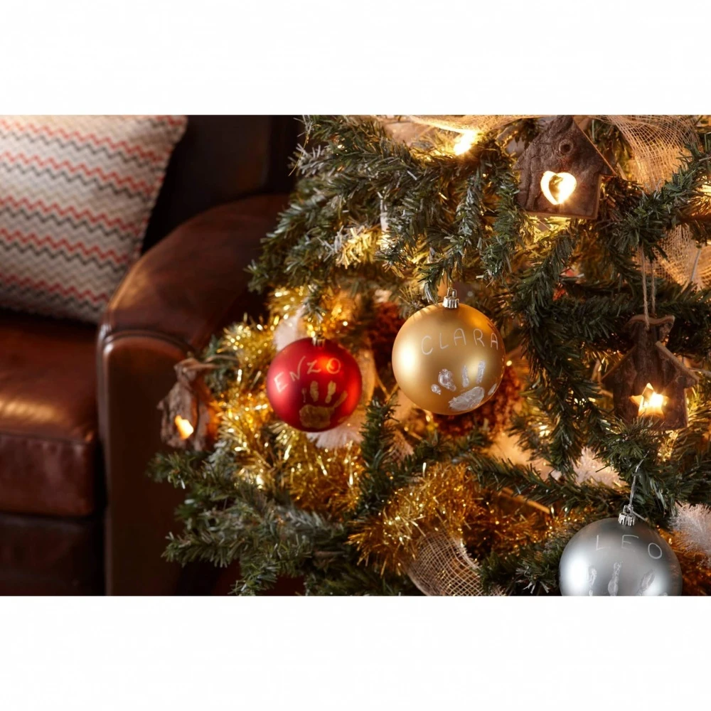 Boule De Noël Empreinte Argenté 5 Boule De Noël Empreinte Argenté – Image 5