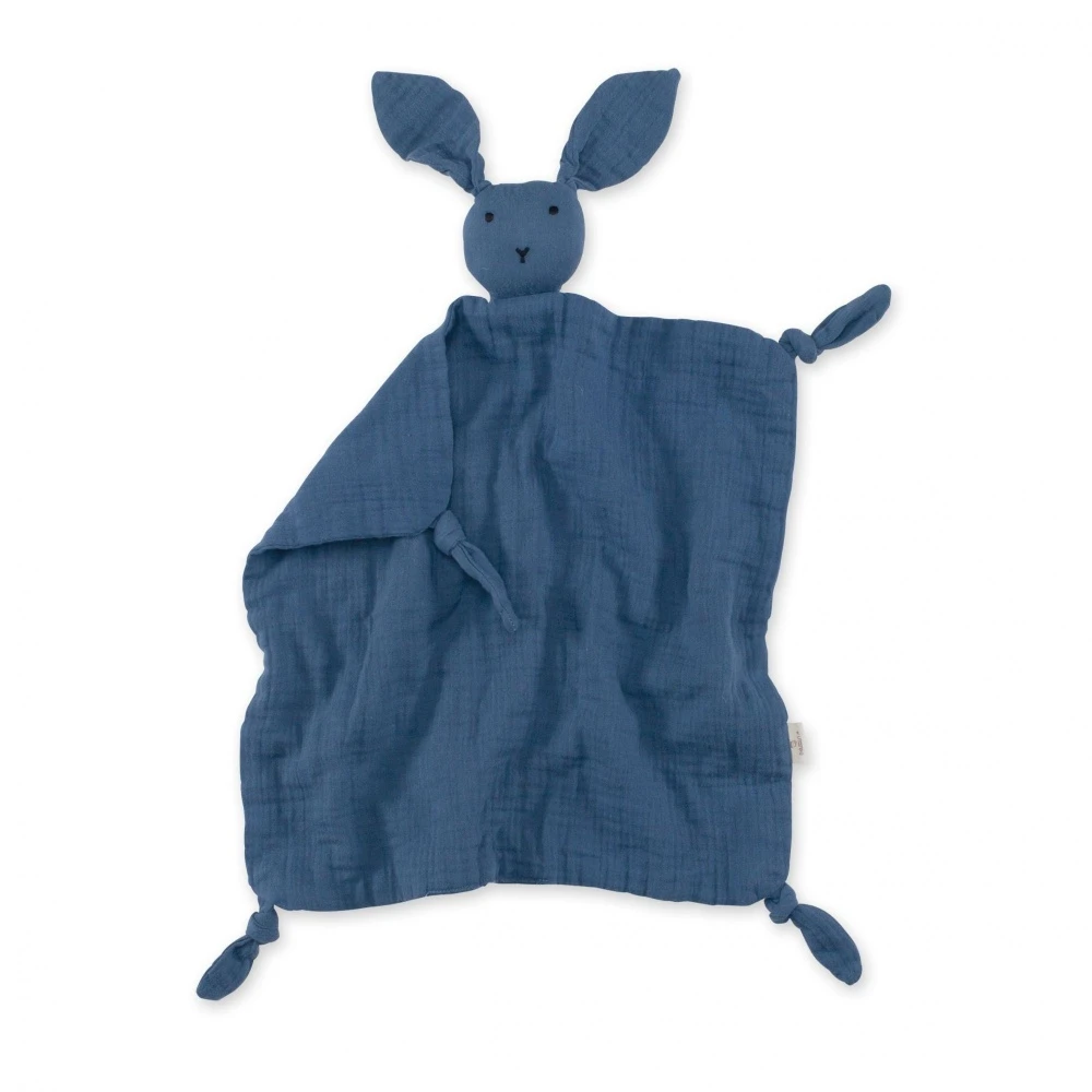 Doudou Lange Lapin Bleu Foncé 1 Doudou Lange Lapin Bleu Foncé