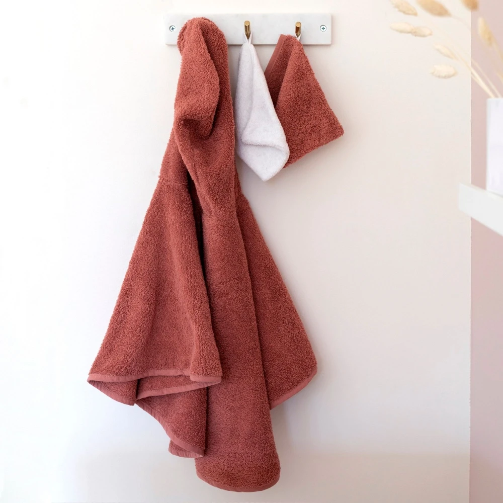 Poncho De Bain éponge Terracotta 2 Poncho De Bain éponge Terracotta – Image 2