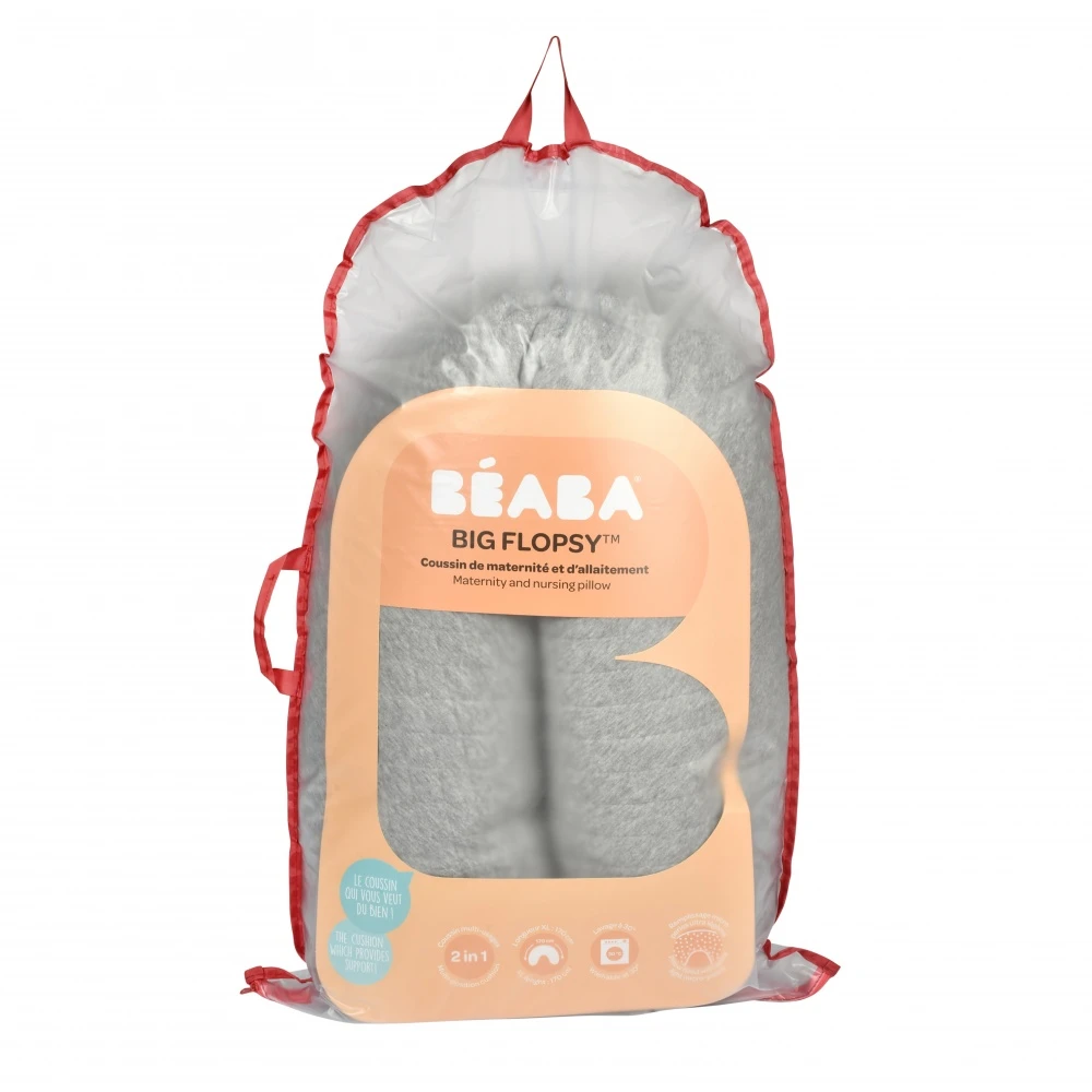 Beaba Coussin D'allaitement Big Flopsy Fleur De Coton Heather Grey 2 Beaba Coussin D'allaitement Big Flopsy Fleur De Coton Heather Grey – Image 2