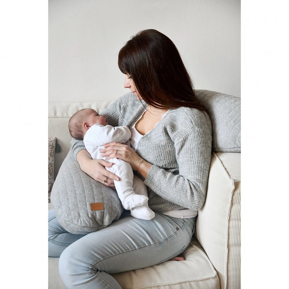 Beaba Coussin D'allaitement Big Flopsy Fleur De Coton Heather Grey 8 Beaba Coussin D'allaitement Big Flopsy Fleur De Coton Heather Grey – Image 8