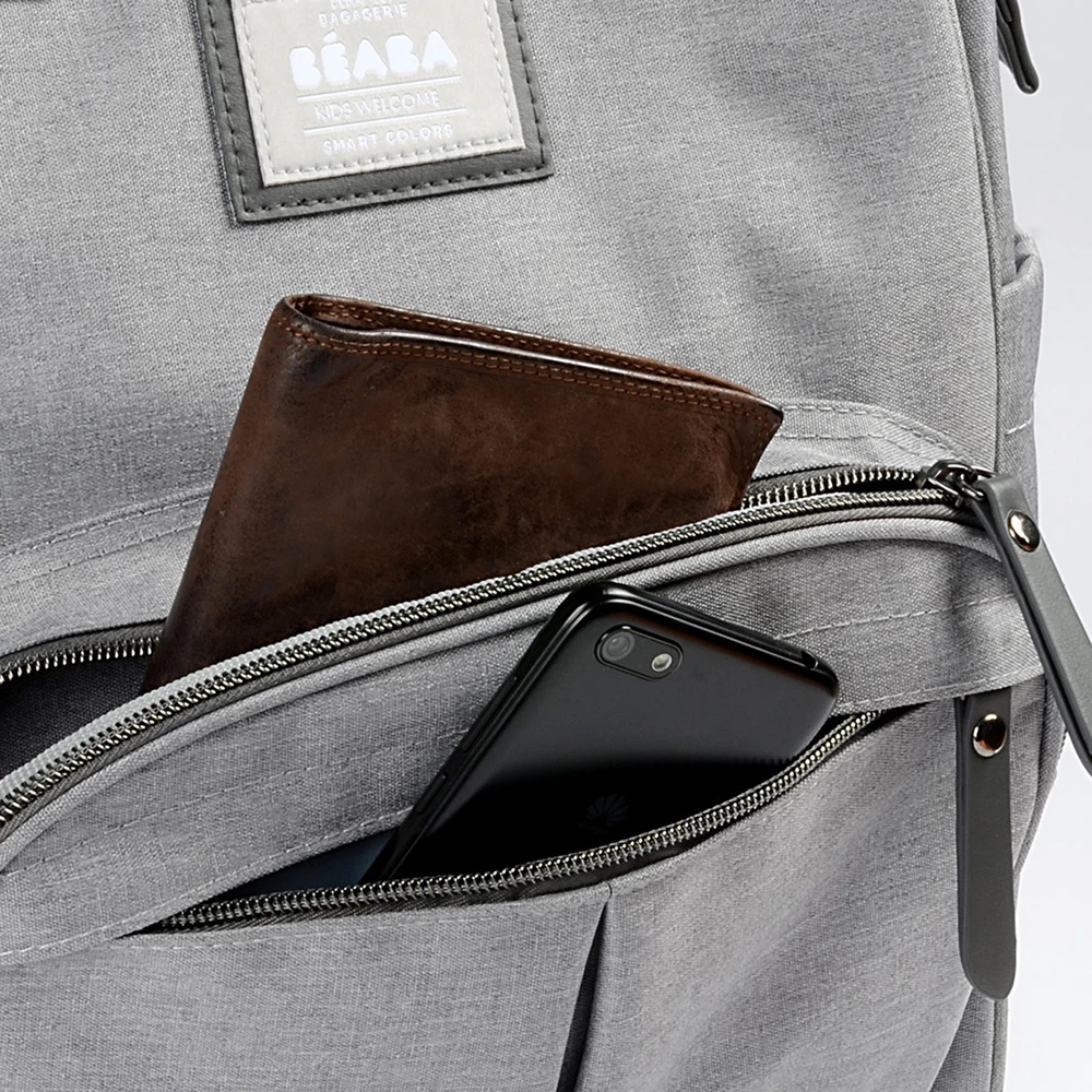Beaba Sac à Dos à Langer Wellington- Gris Chiné 5 Beaba Sac à Dos à Langer Wellington- Gris Chiné – Image 5