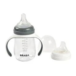 Beaba Biberon D'apprentissage 2 En 1 210 Ml - Gris Minéral