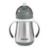 Beaba Tasse Paille Inox 250 Ml - Gris Minéral
