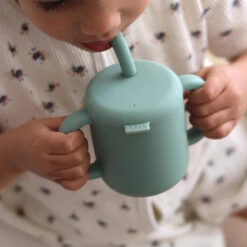 Beaba Tasse à Paille En Silicone Sage Green -Allobébé bb056035737 2