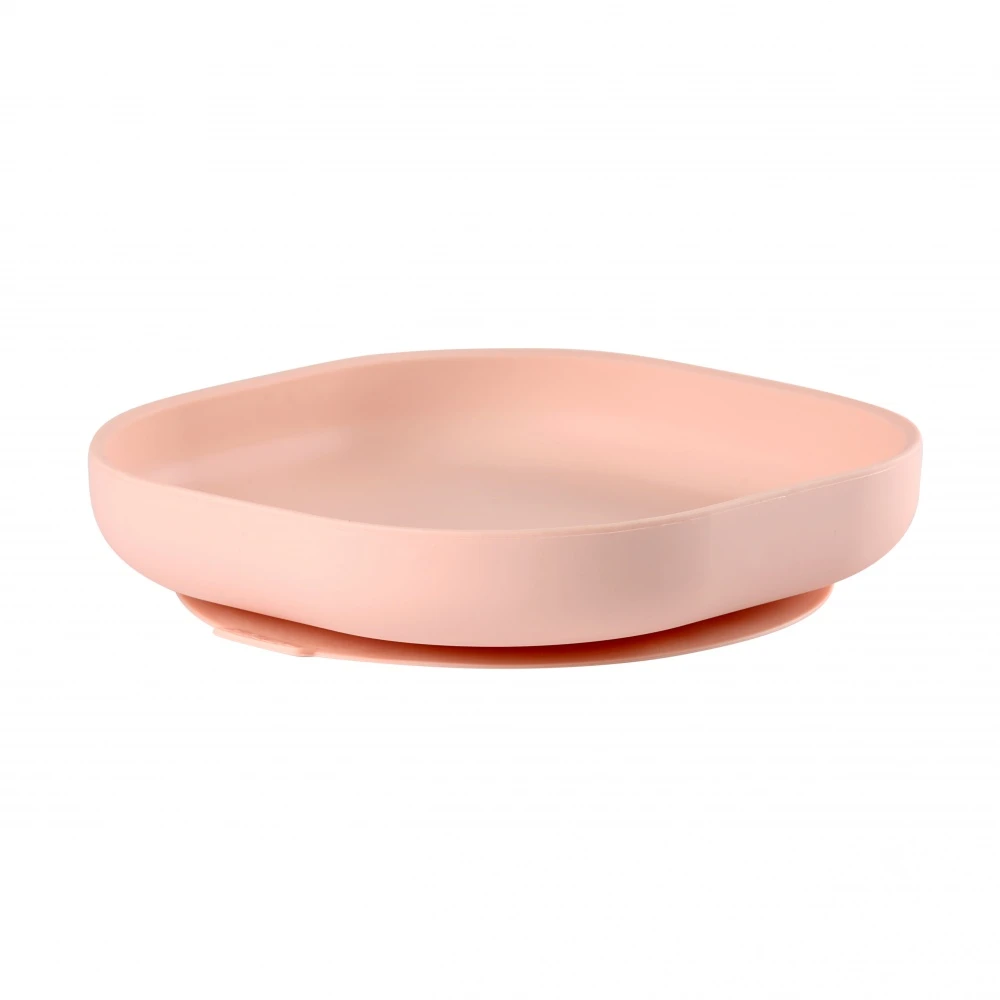 Beaba Assiette Silicone à Ventouse Light Pink 1 Beaba Assiette Silicone à Ventouse Light Pink