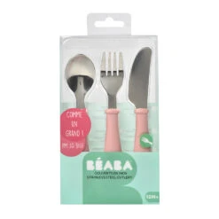 Beaba Set De 3 Couverts Inox Old Pink -Allobébé bb056234624 2