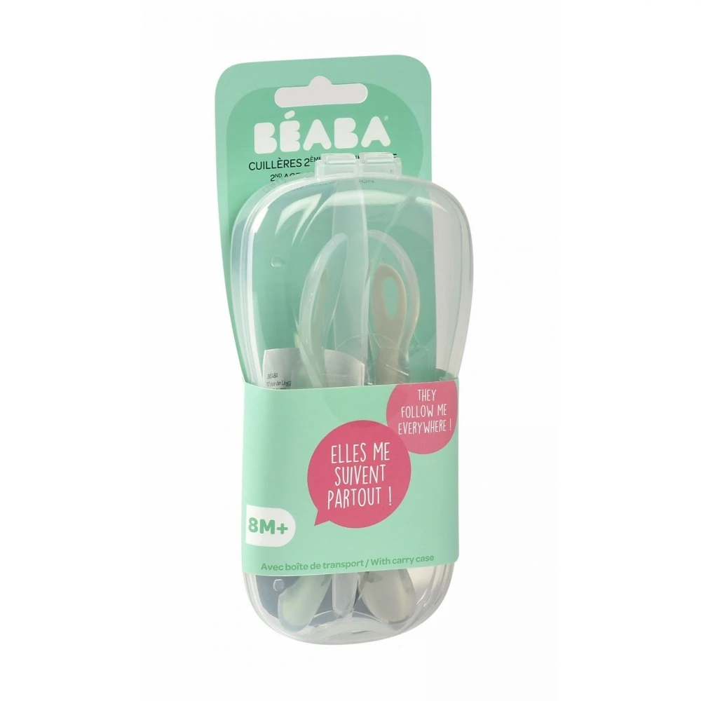 Beaba Lot De 2 Cuillères 2ème âge Silicone Avec Boîte De Transport Sage Green 4 Beaba Lot De 2 Cuillères 2ème âge Silicone Avec Boîte De Transport Sage Green – Image 4