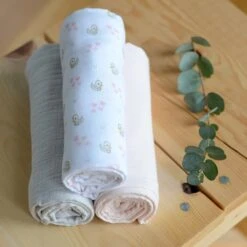 Beaba Lot De 3 Langes 70 X 70 Cm Cygne -Allobébé bb121003436 3