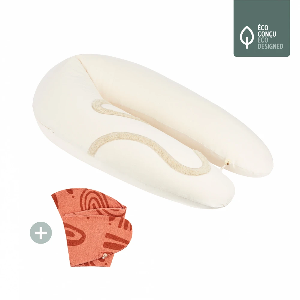 BabyMoov Pack Coussin D'allaitement B.love écru + Housse Terracotta 3 BabyMoov Pack Coussin D'allaitement B.love écru + Housse Terracotta – Image 3