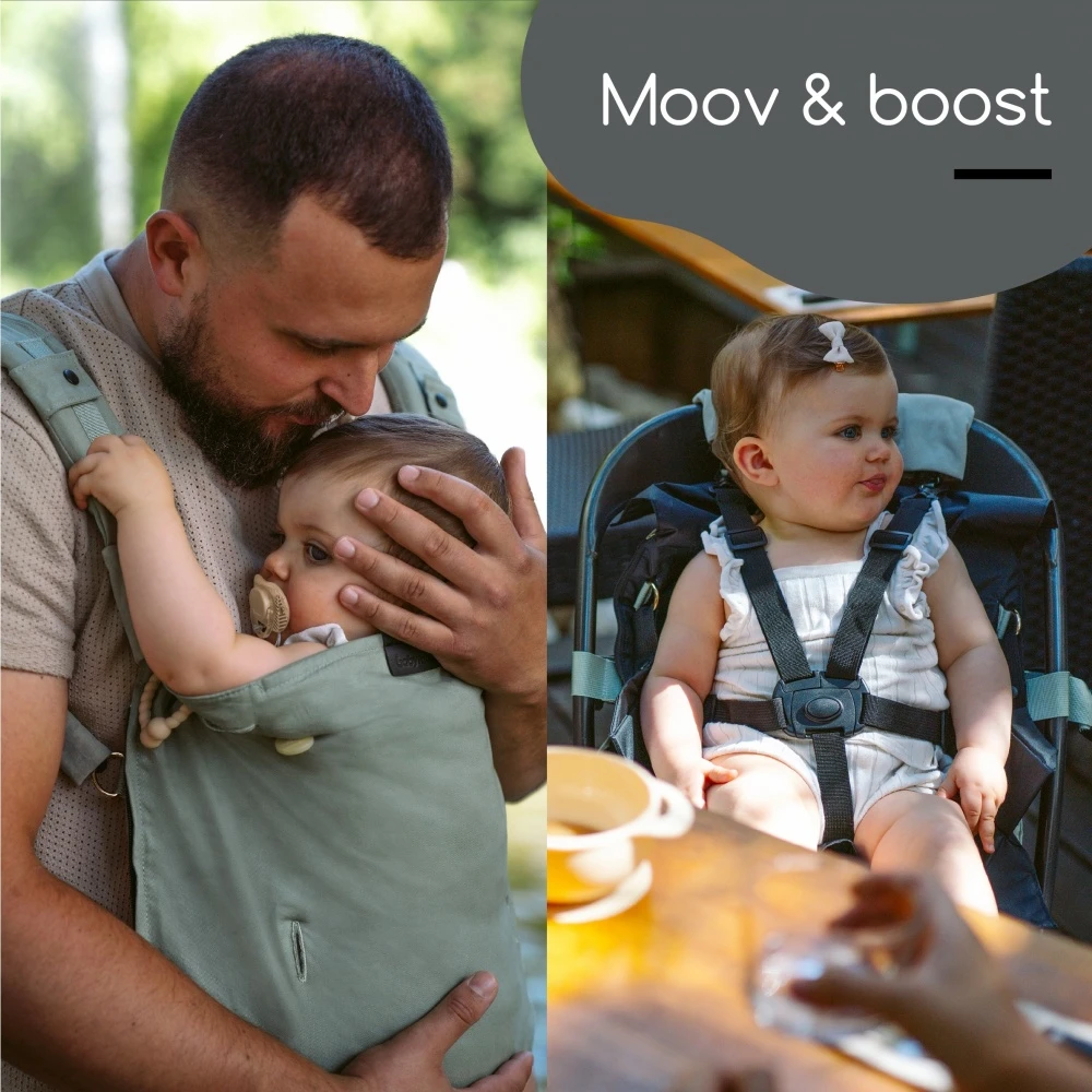 BabyMoov Porte Bébé Physiologique Moov & Boost Vert Sauge 5 BabyMoov Porte Bébé Physiologique Moov & Boost Vert Sauge – Image 5