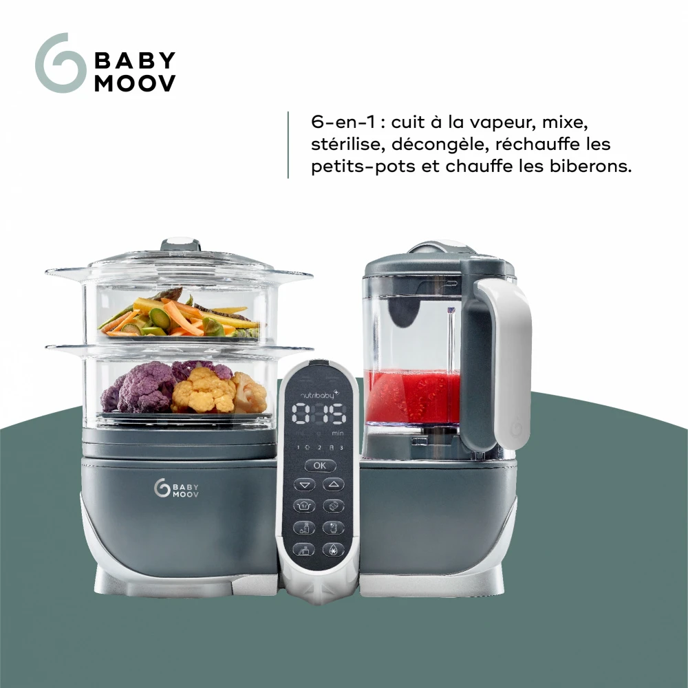 BabyMoov Robot De Cuisine Nutribaby+ Industrial Grey 4 BabyMoov Robot De Cuisine Nutribaby+ Industrial Grey – Image 4