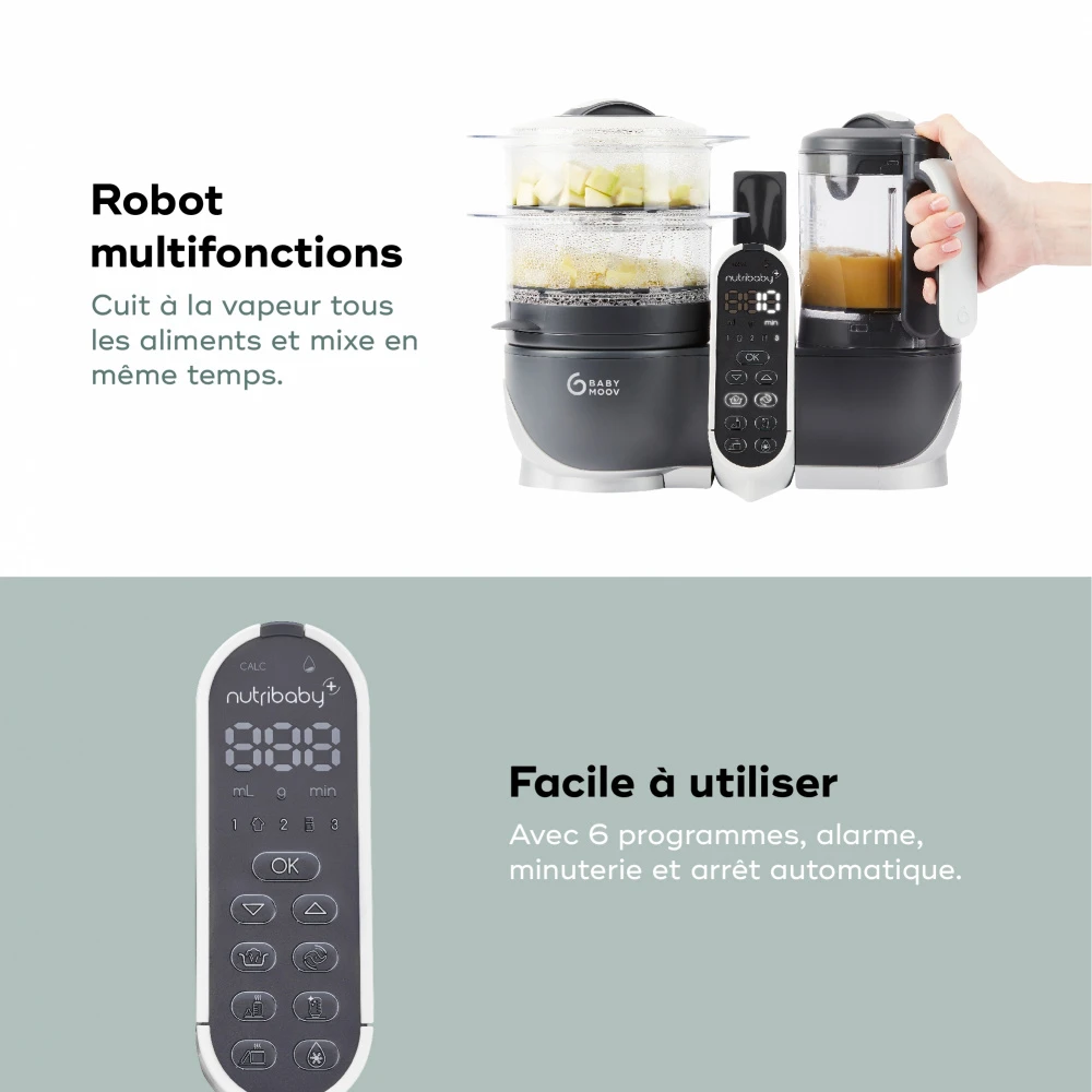 BabyMoov Robot De Cuisine Nutribaby+ Industrial Grey 5 BabyMoov Robot De Cuisine Nutribaby+ Industrial Grey – Image 5