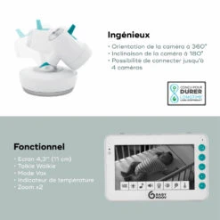 BabyMoov Babyphone Vidéo Yoo Moov Motorisé 360° 12 BabyMoov Babyphone Vidéo Yoo Moov Motorisé 360° -Allobébé bm072255633 4