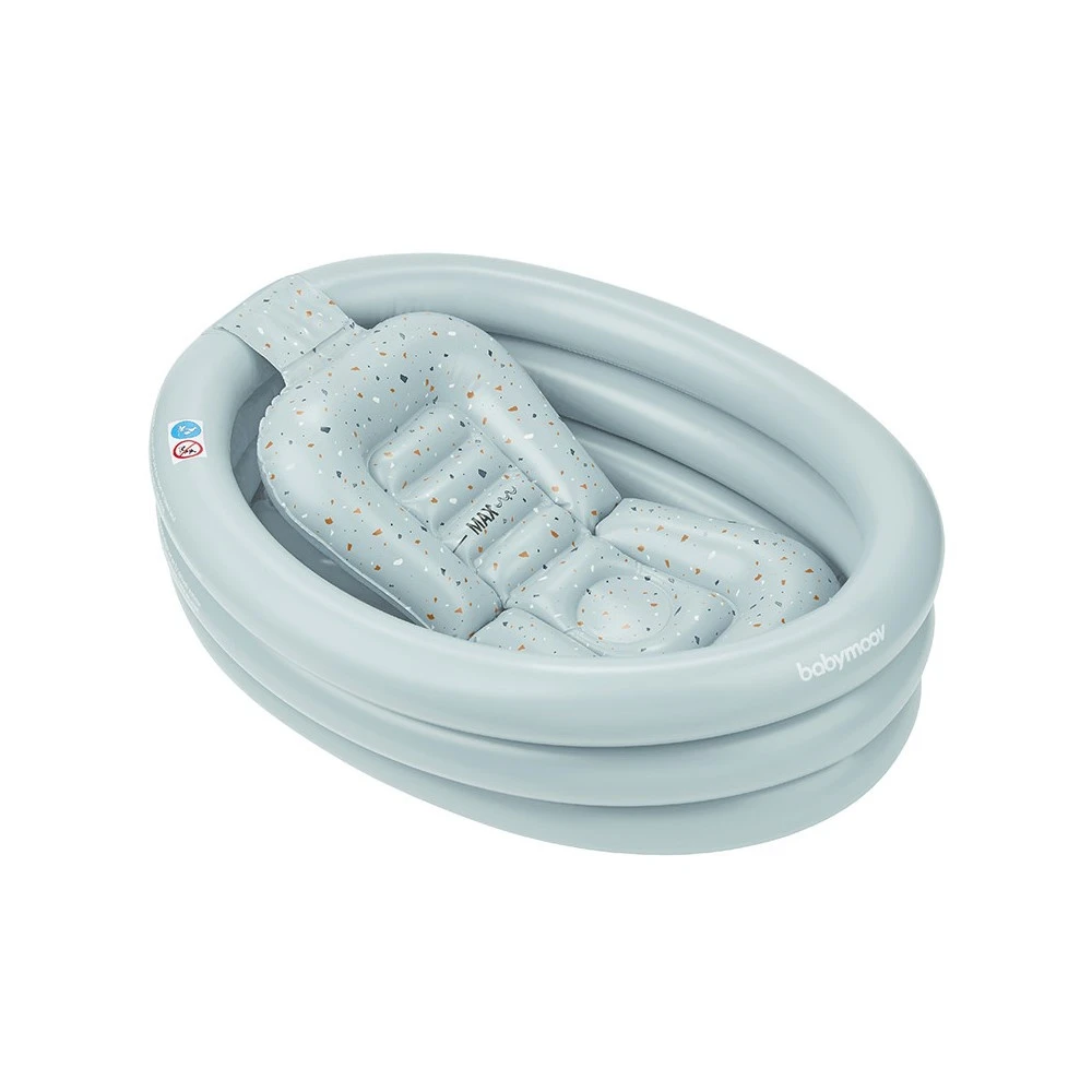 BabyMoov Baignoire Gonflable évolutive Aqua Dots Grise 2 BabyMoov Baignoire Gonflable évolutive Aqua Dots Grise – Image 2