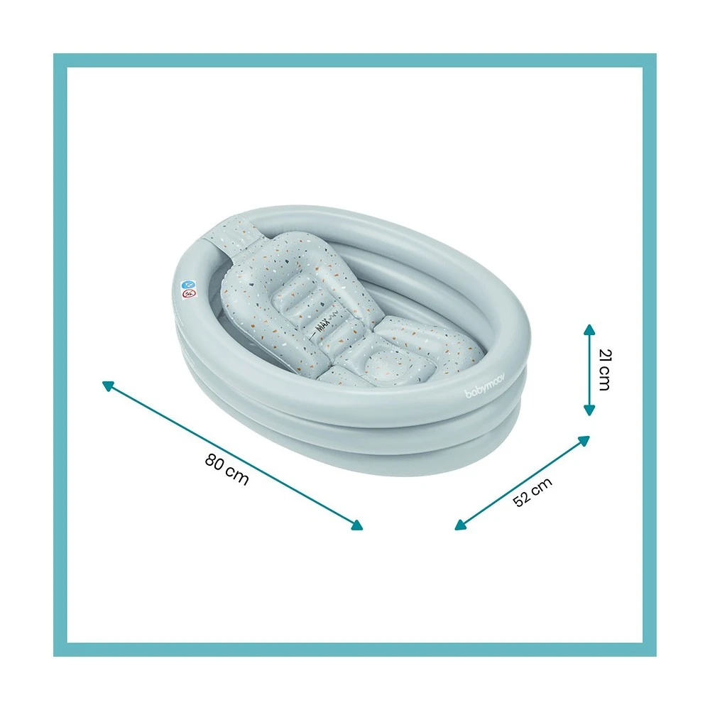 BabyMoov Baignoire Gonflable évolutive Aqua Dots Grise 4 BabyMoov Baignoire Gonflable évolutive Aqua Dots Grise – Image 4