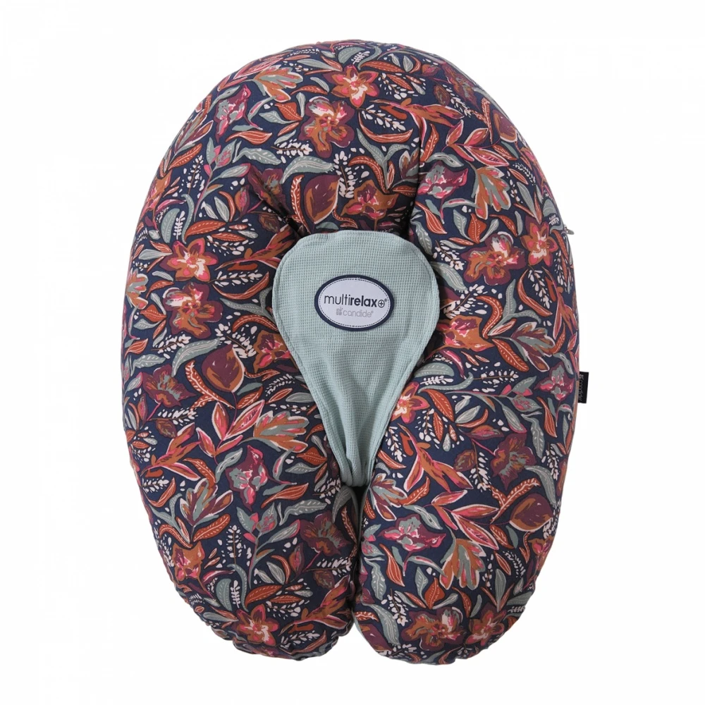 Candide Coussin D'allaitement Multirelax+ Jersey Floral / Vert De Gris 2 Candide Coussin D'allaitement Multirelax+ Jersey Floral / Vert De Gris – Image 2