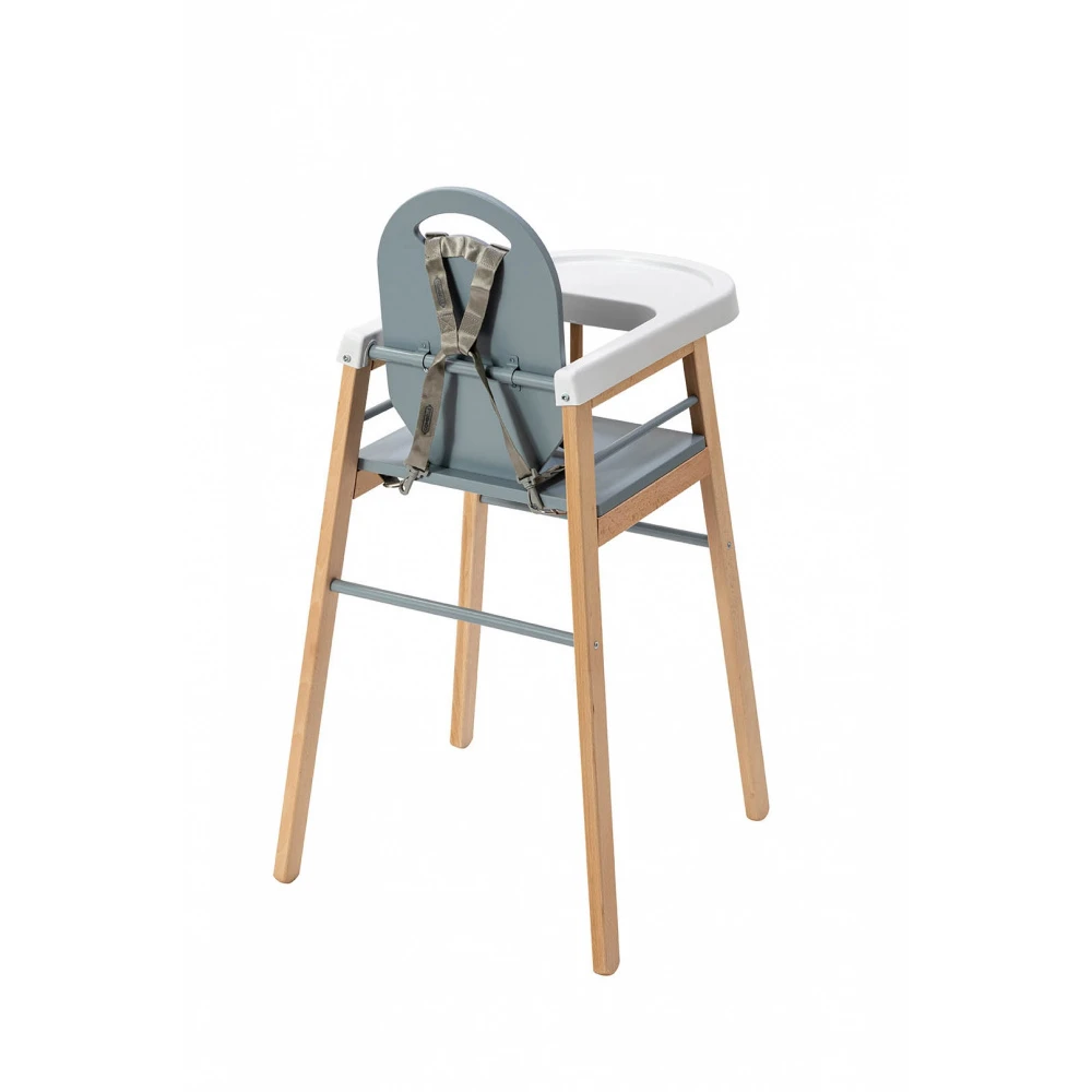 Chaise Haute Bois Lili Hybride Bleu Gris 3 Chaise Haute Bois Lili Hybride Bleu Gris – Image 3