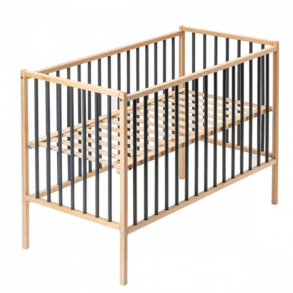 Lit En Bois 70x140 Cm Rémi Anthracite 2 Lit En Bois 70x140 Cm Rémi Anthracite – Image 2