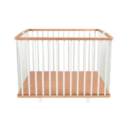 Parc Bébé Pliant Carré Gaby Avec Plancher Réglable Hybride Blanc