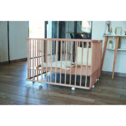 Parc Bébé Pliant Carré Gaby Avec Plancher Réglable Hybride Blanc -Allobébé cb081630088 5