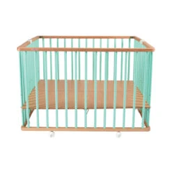 Parc Bébé Pliant Carré Gaby Avec Plancher Réglable Hybride Vert Mint -Allobébé cb081630118 2